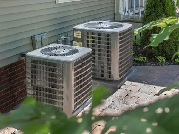 Outdoor residential HVAC units installed